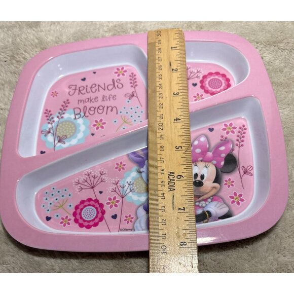 Disney Minnie & Daisy Pink Divided Plate Zak! Designs Durable BPA-Free Melamine - Picture 7 of 8